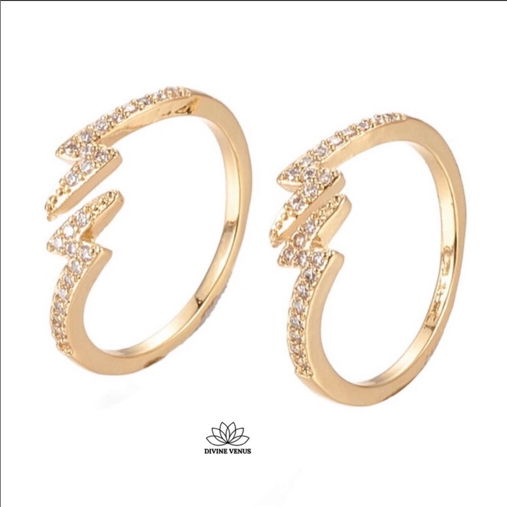 Lightning Bolt Ring ⚡️ 18K Gold Plated Brass ⚡️